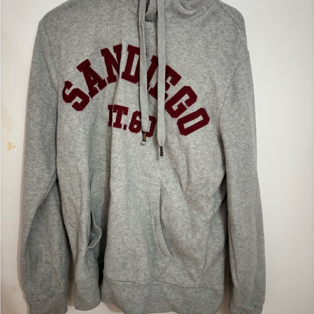 Hang Ten Gray Hoodie with Maroon Print